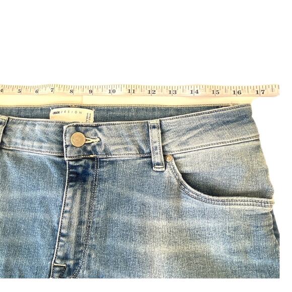 ASOS Mid Rise Jeans NEW Plus Sz 16 Waist 34 Women Stretch Ankle Med Wash Blue - Picture 6 of 8